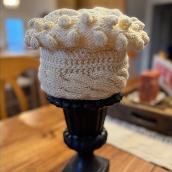 Handcrafted Chunky Beanie Hat / Cream - Picture 5 of 7